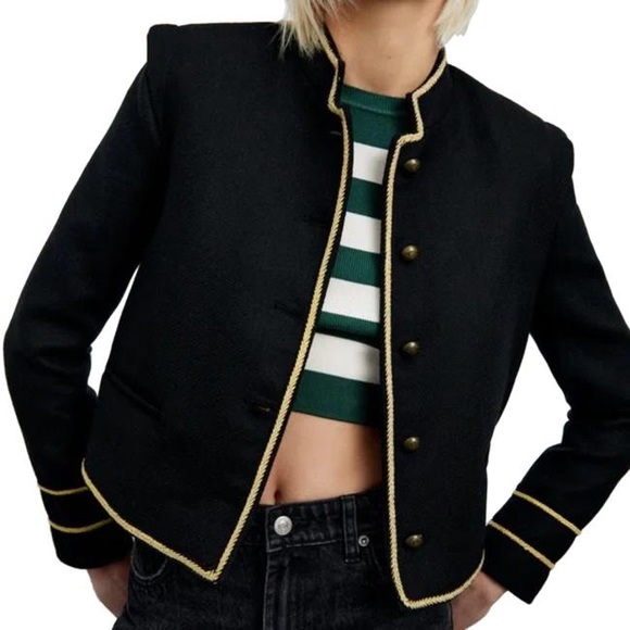 Black Cropped Jacket Zara - Picture 3 of 5